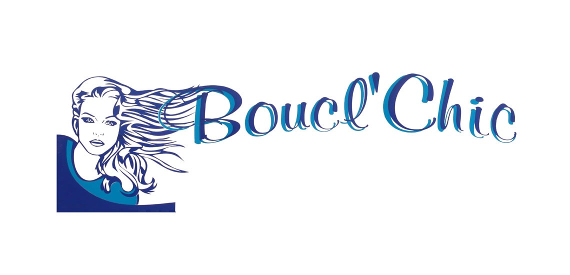Création du logo Boucl'Chic pour identité visuelle d'un salon de coiffure