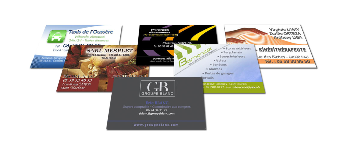 Création de cartes de visite, affiches, flyers et documents commerciaux par l'agence de communication iCOM 2000