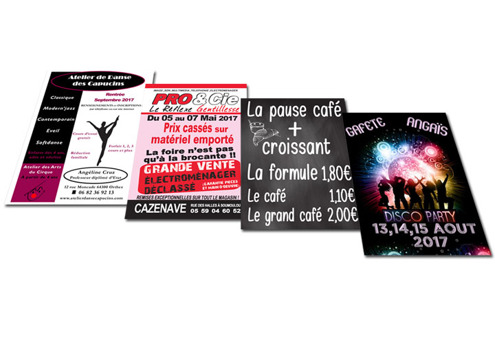 Impression d'affiches, flyers et création graphique sur Pau (64)